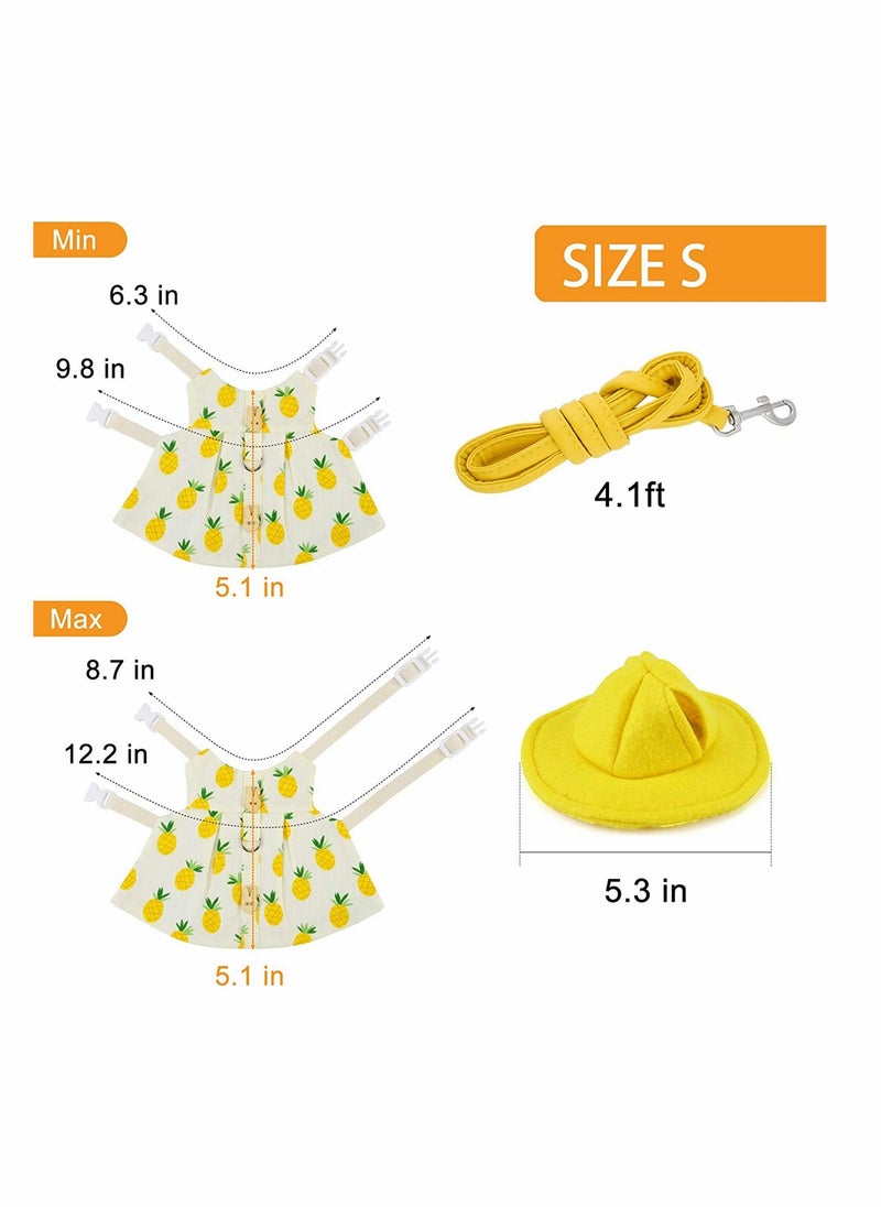 Generic - Adjustable Rabbit Harness and Leash Set Suitable for Small Pets Bunny Ferret Hamster Pineapple Design Outfit - Image 1