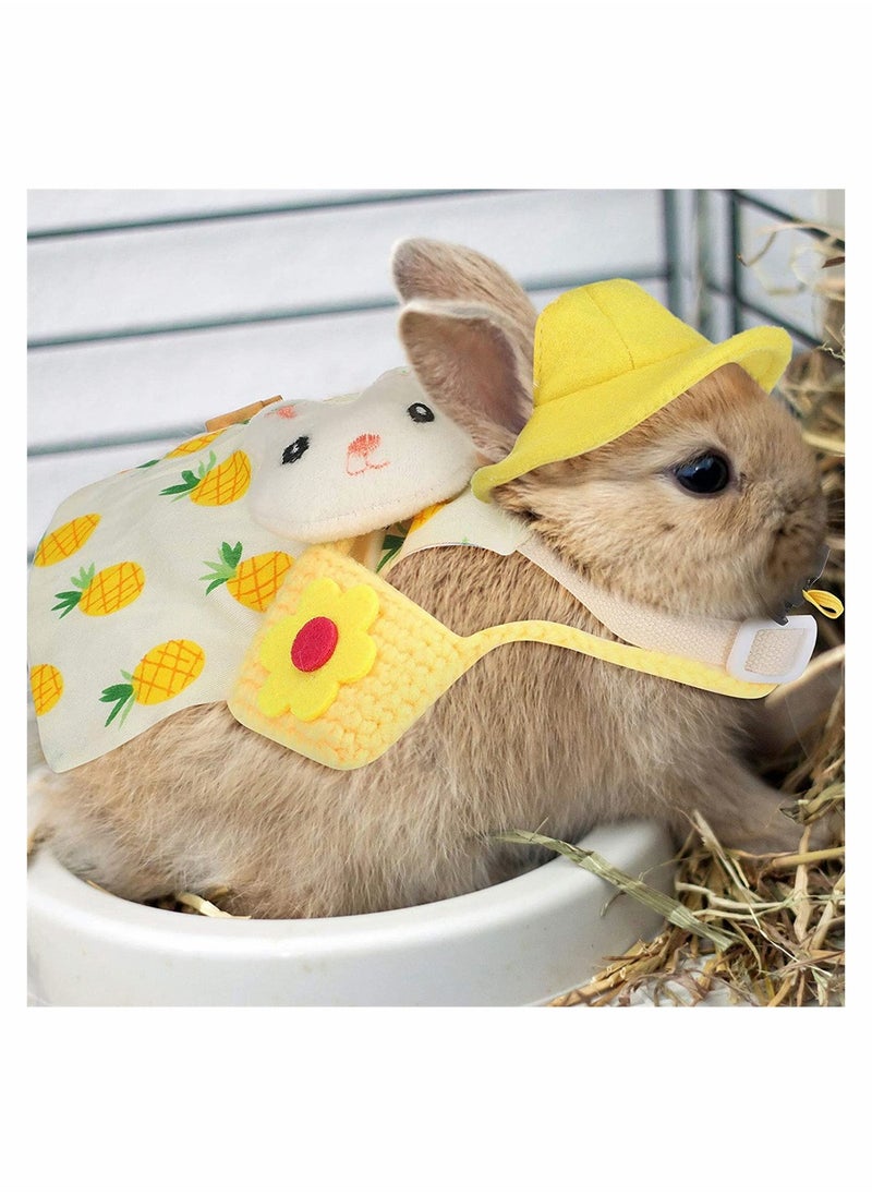 Generic - Adjustable Rabbit Harness and Leash Set Suitable for Small Pets Bunny Ferret Hamster Pineapple Design Outfit - Image 1