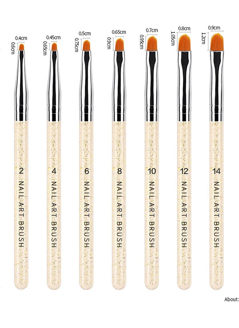 Remy Belle - 7PCS Nail Art UV Gel Brush Set Acrylic Nail Brushes Extension Gel Builder Brush Nail Painting Pen for Home Salon Use - Image 1