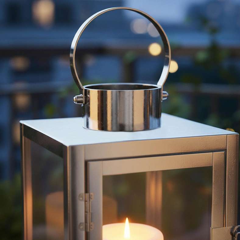 Pan Home Hillary Modern Metal Lantern 10x10x15.5cm - Sliver - 112AIC9904221 - Image 2