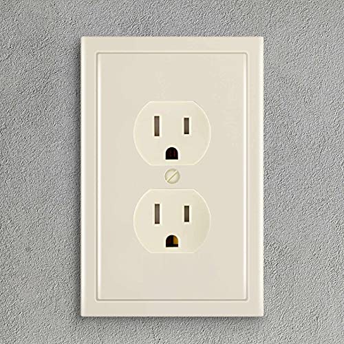Henne Bery Modern Edge Decorative Wall Plate Switch Plate Outlet Cover, Durable Solid Zinc Alloy (Single Duplex 3PK, Light Almond) - Image 4