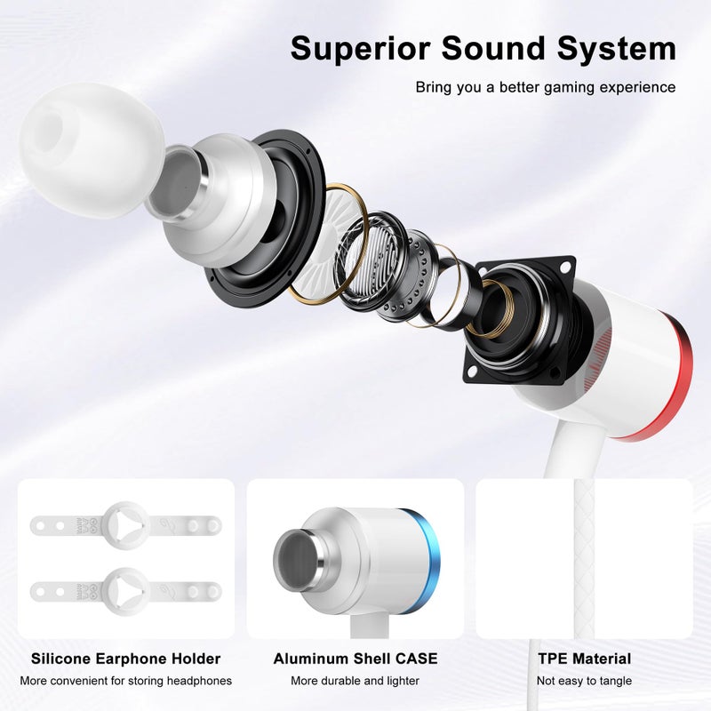 AMVR Noise-Isolating in-Ear Headphones Compatible with Meta Quest 3 - VR Accessories Low Bass Earphones with Custom Silicone Earplugs and Strap Holder | Enhance 360-Degree Surround Sound - Image 3