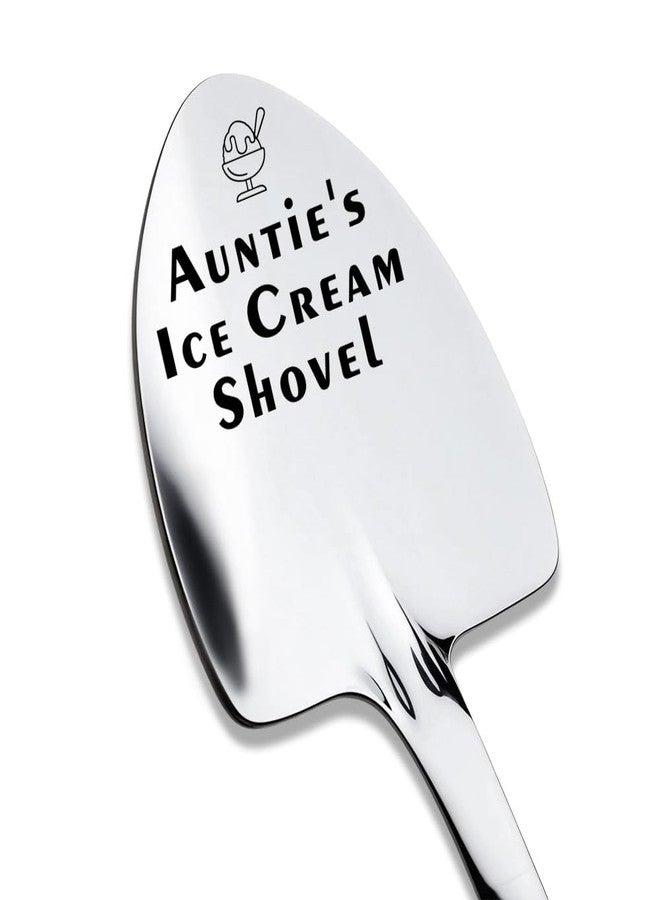 Borhmty Aunt Auntie Mothers Day Birthday Gifts for Aunts Aunty from Nephew Niece Auntie Ice Cream Shovel Engraved Spoon Gifts for Women Aunt Gift for Aunties Aunty Ice Cream Scoops - Image 1