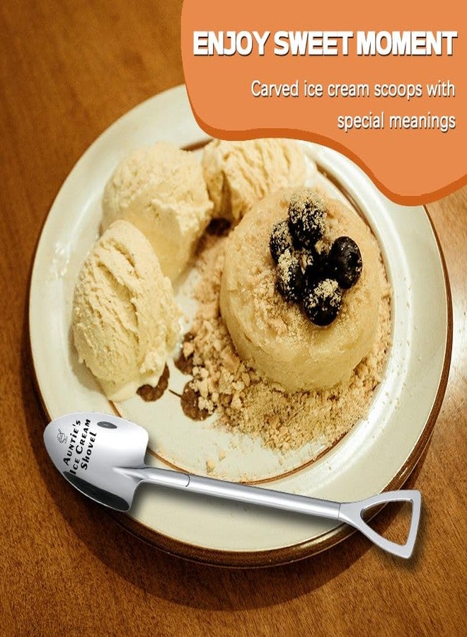 Borhmty Aunt Auntie Mothers Day Birthday Gifts for Aunts Aunty from Nephew Niece Auntie Ice Cream Shovel Engraved Spoon Gifts for Women Aunt Gift for Aunties Aunty Ice Cream Scoops - Image 3