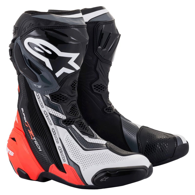 Alpinestars Supertech R Vented Boots 43 BLACKREDFLUORESCENT YELLOWWHITEGREY