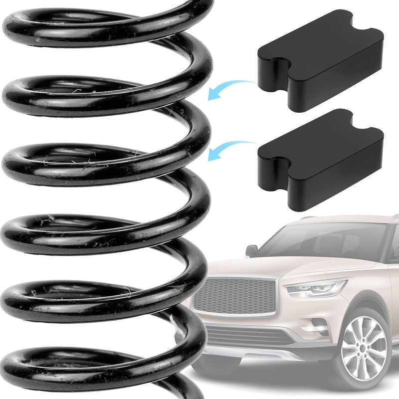 2pcs Front Lifting Kit With Spiral Spring Washers And Suspension Assist Blocks For Car Truck SUV Noise Reduction Shock Absorber Lifting Brackets - Image 3