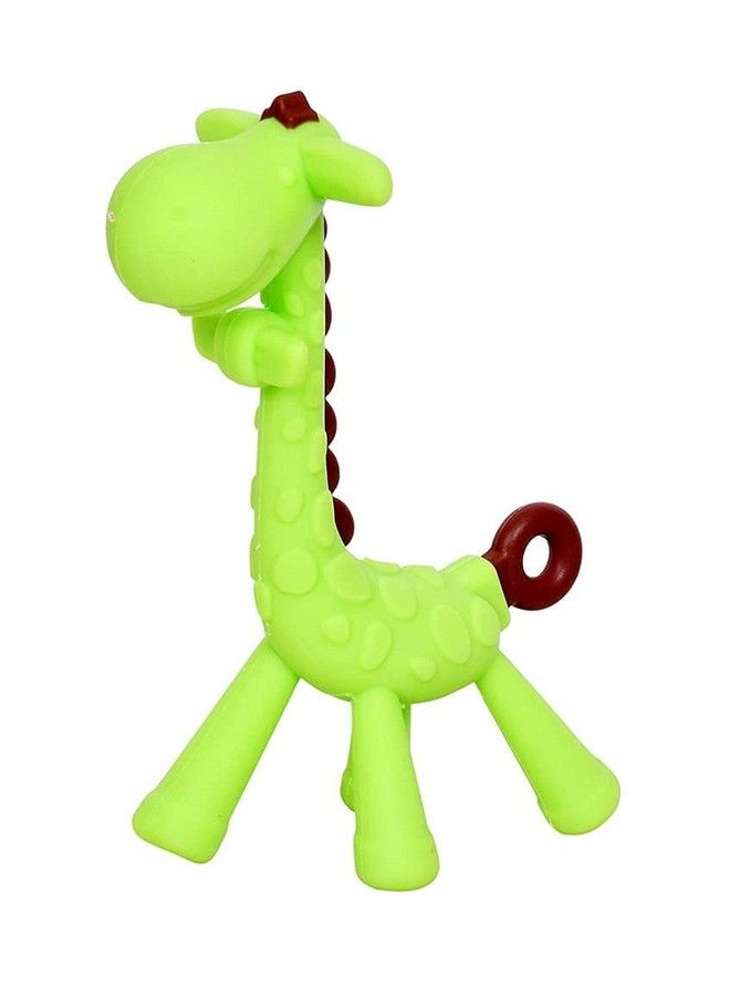 BabyGo عضاضة سيليكون للأطفال - لعبة جمل للعض - مهدئ يدوي للأطفال الصغار (أخضر) - Image 1