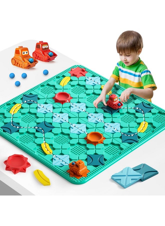 burgkidz - Logical Road Builder Games, Stem Family Board Game, Large Educational Smart Brain Teasers Puzzles Toys, Preschool Learning Early Montessori Birthday Gifts For Kids Boys Girls Age 4-8 Year Old - Image 1