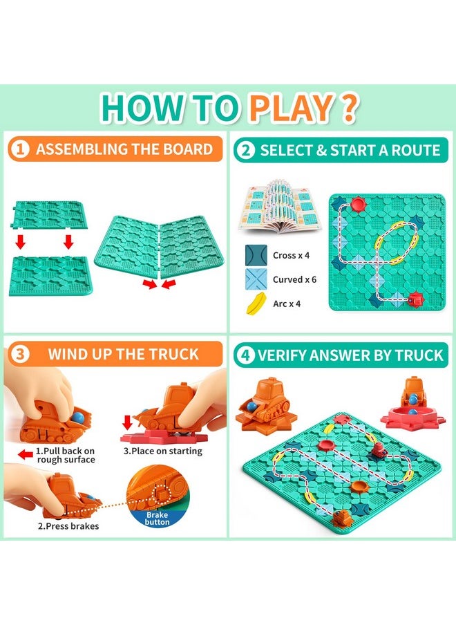 burgkidz - Logical Road Builder Games, Stem Family Board Game, Large Educational Smart Brain Teasers Puzzles Toys, Preschool Learning Early Montessori Birthday Gifts For Kids Boys Girls Age 4-8 Year Old - Image 1