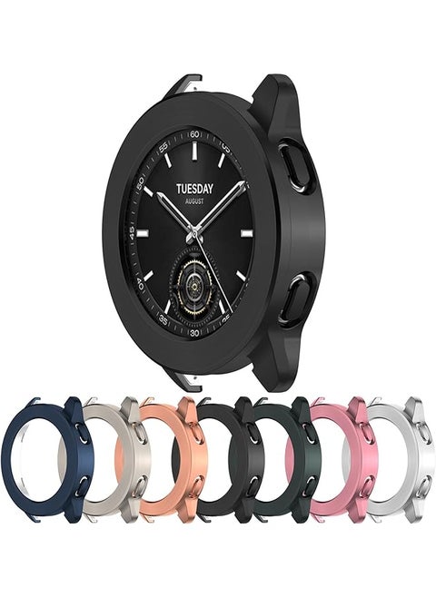 Compatible With Xiaomi Watch S3 Tpu Protective Case Tpu Bezel Ring Dial Protective Case Cover Shell Compatible With Xiaomi Watch S3 Tpu Black
