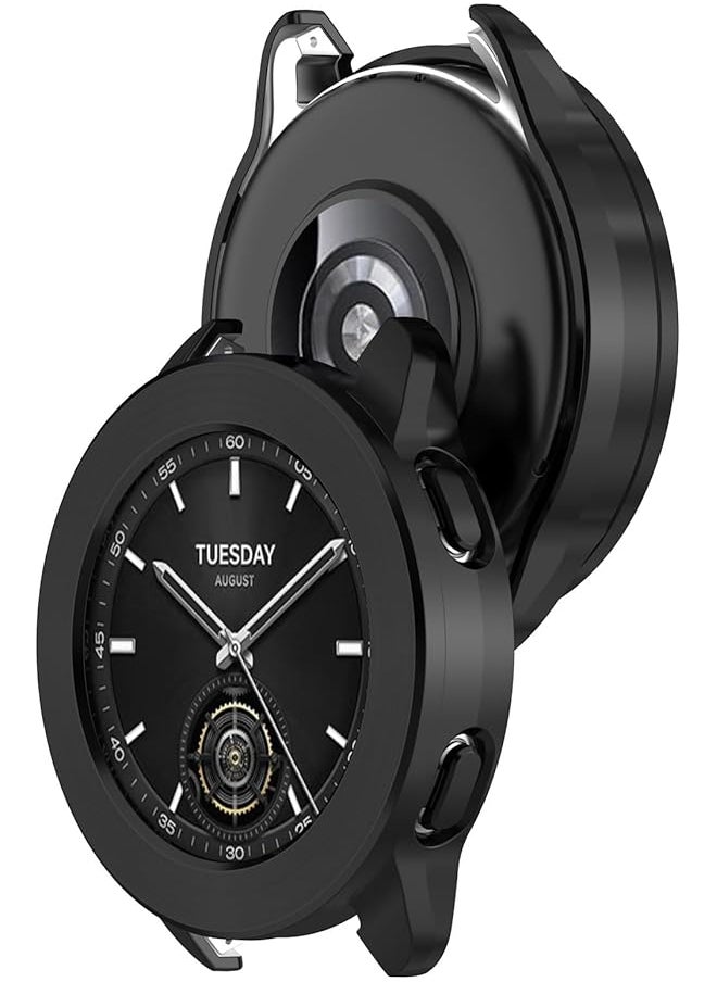 erorex - Compatible With Xiaomi Watch S3 Tpu Protective Case Tpu Bezel Ring Dial Protective Case Cover Shell Compatible With Xiaomi Watch S3 Tpu Black - Image 1