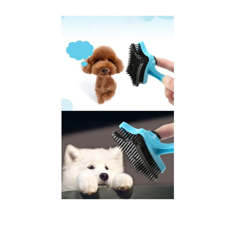 SOLARAE Pet Supplies Comb For Dogs Pet Cat Fur Hair Grooming Cat Comb Dog Hair Shedding Hair Tool Brush Products for Animals Blue - Image 5