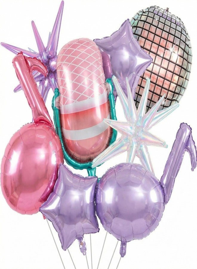 Chicmount 8pcs Kpop Birthday Decorations Music Note Balloons huge Iridescent Disco Ball Microphone 22 Inch Explosion Star Balloon for K-pop Party Favors Singer Fans Party Concert Supplies - Image 1