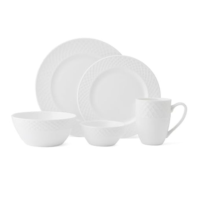 Mikasa Trellis Bone China Lightweight Chip Resistant 40 Piece Dinnerware Set, Service For 8 - Image 2