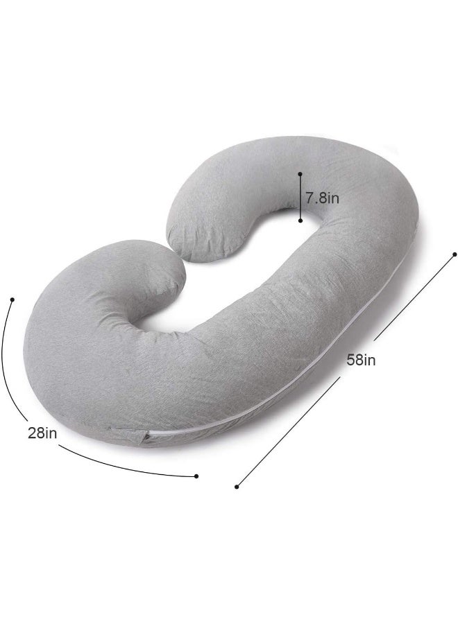 INSEN INSEN Pregnancy Pillow, C Shaped Full Body Pillow for Maternity Support with Zipper Jersey Cover - Image 4