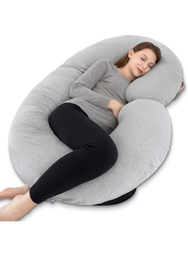 INSEN INSEN Pregnancy Pillow, C Shaped Full Body Pillow for Maternity Support with Zipper Jersey Cover - Image 1