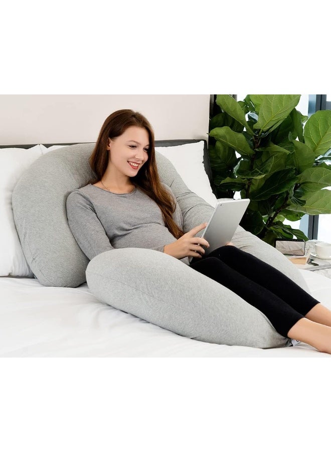 INSEN INSEN Pregnancy Pillow, C Shaped Full Body Pillow for Maternity Support with Zipper Jersey Cover - Image 2