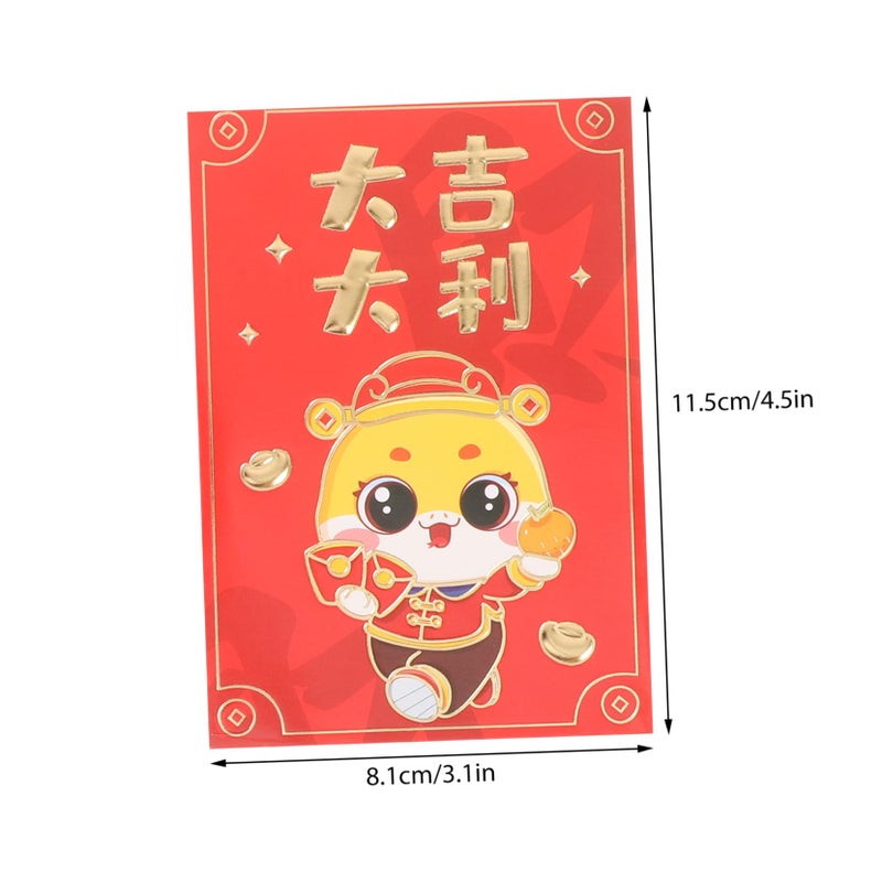 Chinese New Year Red Envelopes 10pcs Cartoon Design Lucky Money Packets For Gifting - Image 3
