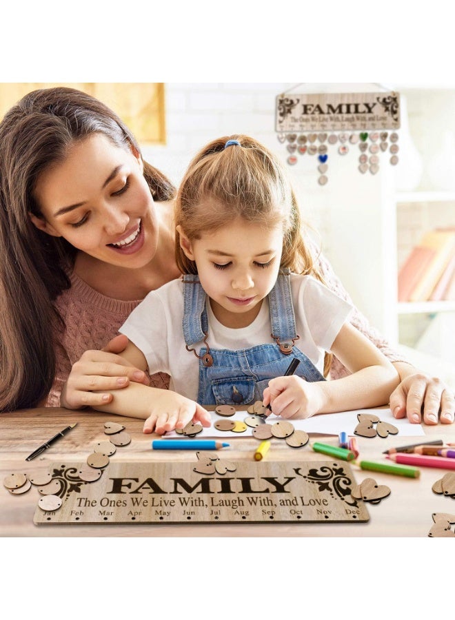 YuQi Gifts for Mom Grandma from Daughter, Unique Wooden Family Birthday Reminder Tracker Calendar Board Wall Hanging with 100 Tags, Best Gift Ideas for Christmas Birthday Mother's Day - Image 5