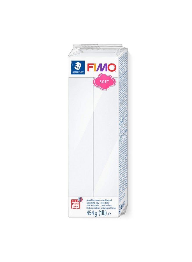 STAEDTLER Fimo Soft Polymer Clay - Oven Bake Clay For Modeling, Jewelry, Sculpting, 1 Lb Block, White 8021-0, 454 (8021-1Lb-0) - Image 1