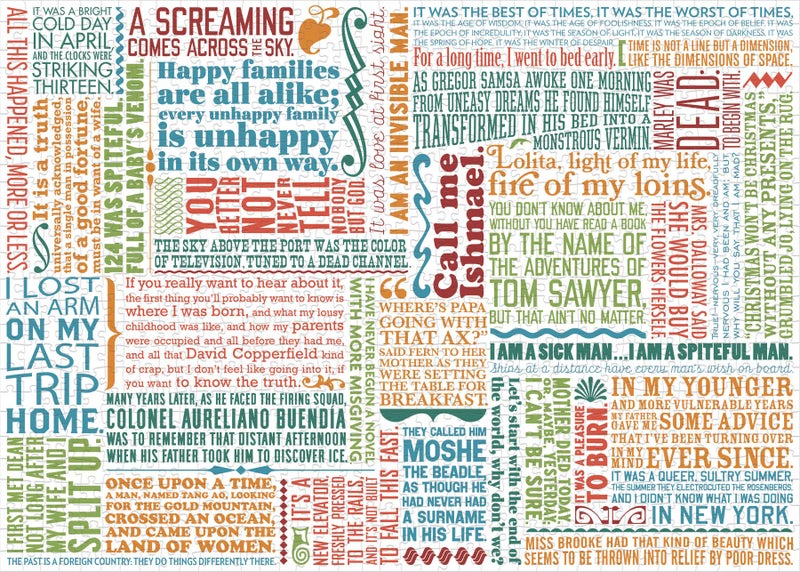 The Unemployed Philosophers Guild First Lines of Literature Jigsaw Puzzle - 1000 Pieces - Includes Mini Poster with Puzzle Art - Image 2