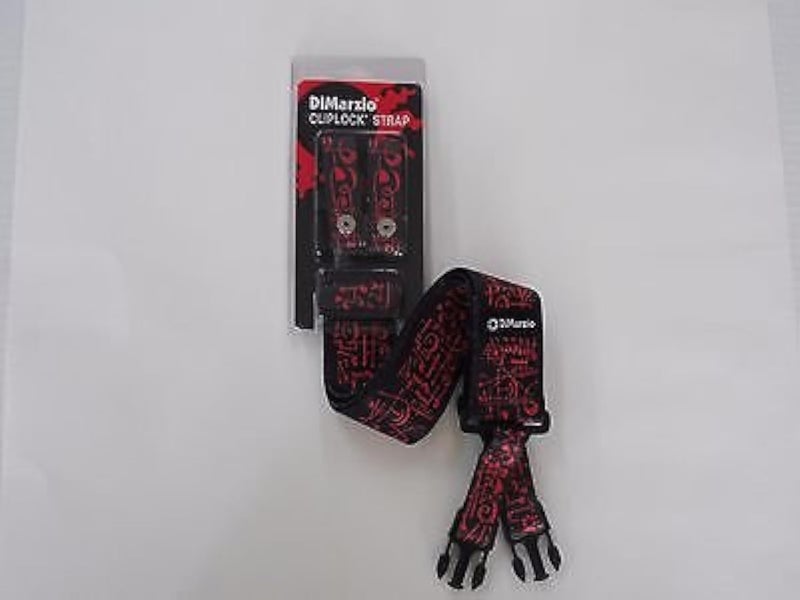 DiMarzio DD2243 Steve Vai Cliplock Art Strap with Bonus RIS Pick - Black & Red - Image 3
