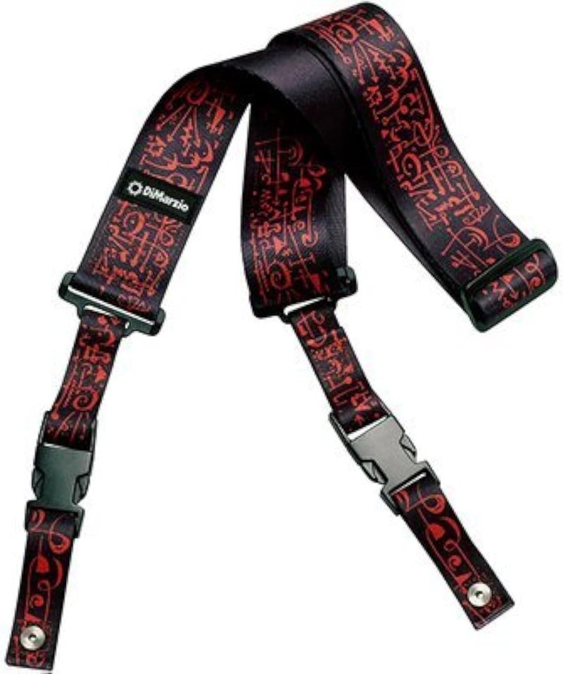 DiMarzio DD2243 Steve Vai Cliplock Art Strap with Bonus RIS Pick - Black & Red - Image 1
