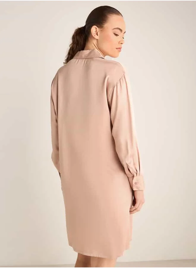 فاف Collared Longsleeve Shirt Dress For Female