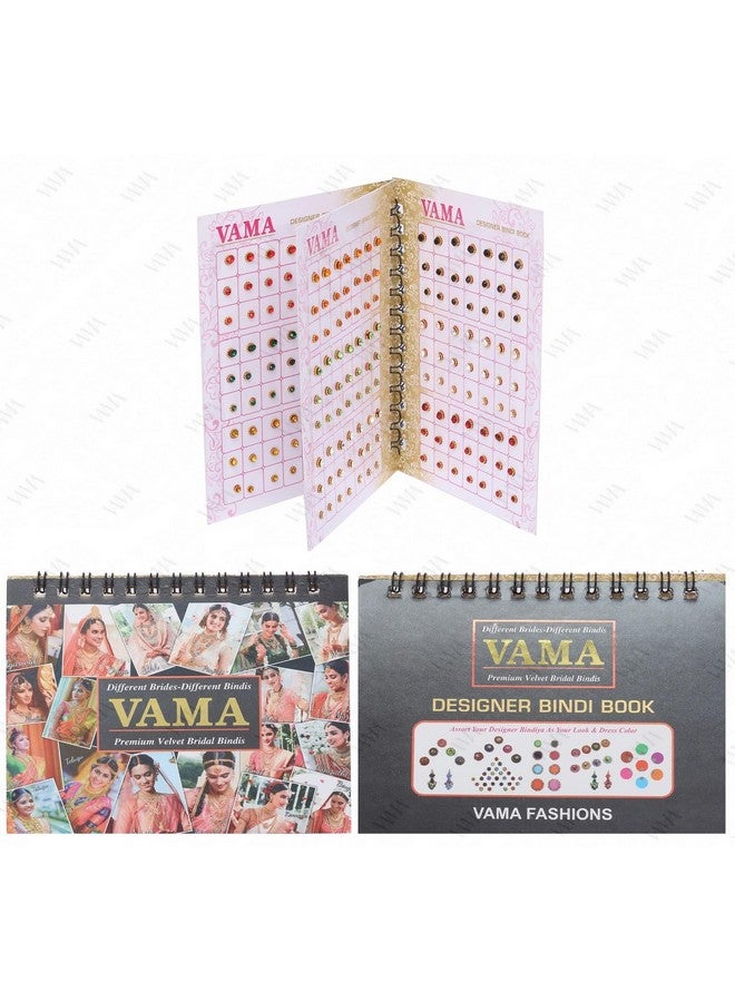 VAMA Multicolour Small Stone Bindis Kumkum Forehead Sticker Bindiya Bindi Booklet For Girls & Women - 252 Diamond Sticker Bindis Book - Image 4