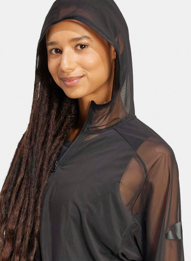 Adidas Soft Lux Mesh Full-Zip Hoodie - Image 4