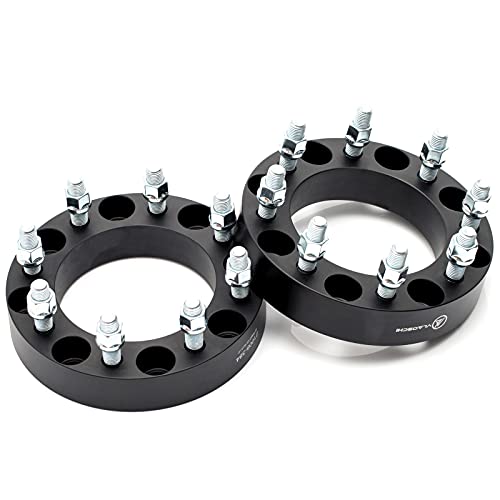 VLAOSCHI Black Forged 8x6.5 to 8x170 Wheel Adapters 1.5 Inch with 14x1.5 Studs Compatible with Chevrolet GMC 8 Lug for 1999-2010 Silverado Sierra 2500 3500 HD | 2014-2022 R-A-M 2500 3500 - Pack of 2 - Image 1