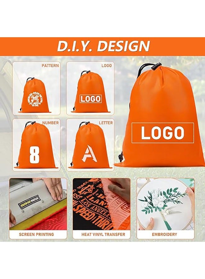 YelaJoy 6 Pack Drawstring Bags,3 Sizes Gym Drawstring Backpack Bulk for Women Men,Portable String Sackpack Bag Large Capacity,DIY Draw String Backpack for Gym Sports Storage Travel,15x20cm,23x30cm,22x45cm,Orange - Image 4