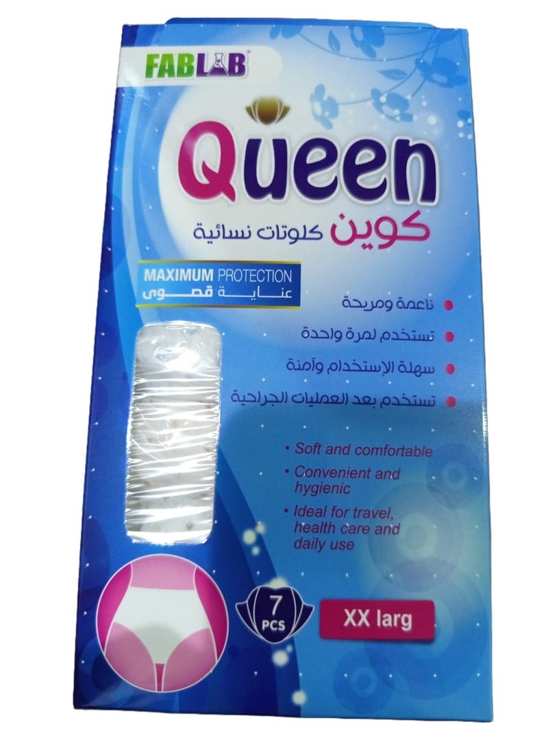 Queen Women's Panties For Menstruation Postpartum And Sports One-Time Use 7 Pcs - XXL 