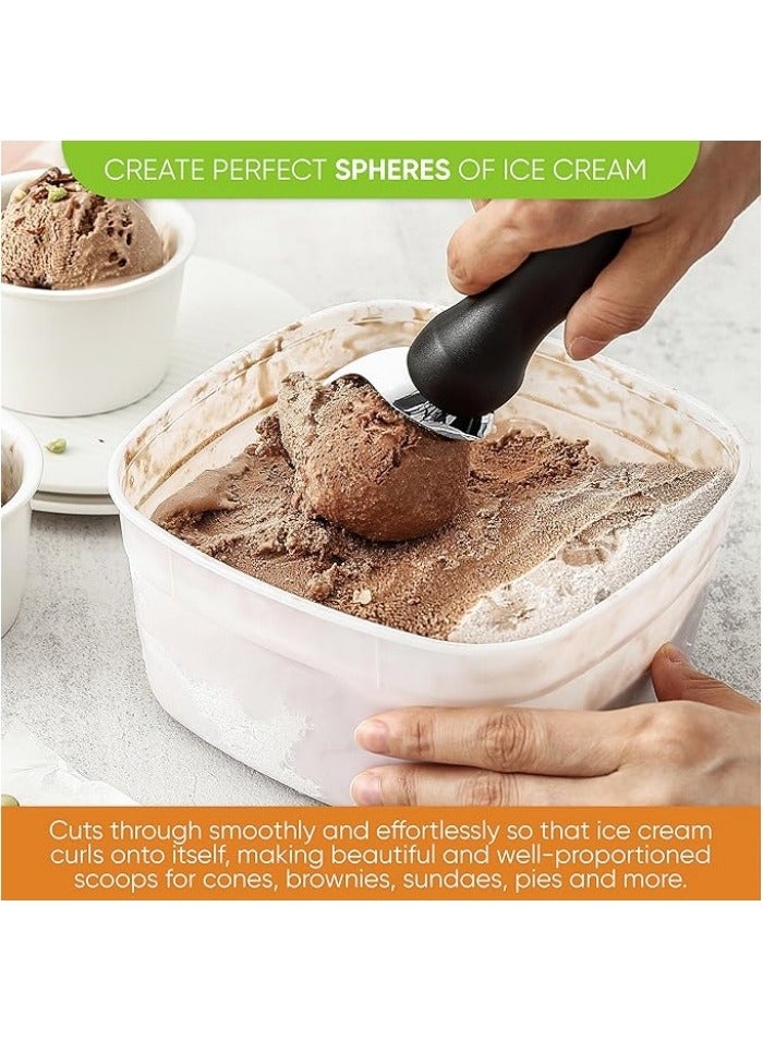 Heavy Duty Ice Cream Scoop with Comfortable Handle - Professional Ice Cream Scooper for Gelato, Sorbet, Cookie Dough, Melon, Frozen Yogurt - Dishwasher Safe Metal Kitchen Tool  - Image 5