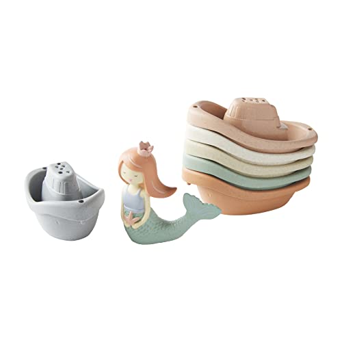 Mud Pie Children's Stacking Boat Set, Mermaid - Image 1