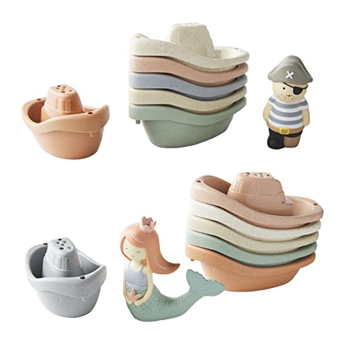 Mud Pie Children's Stacking Boat Set, Mermaid - Image 4