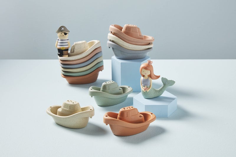 Mud Pie Children's Stacking Boat Set, Mermaid - Image 3