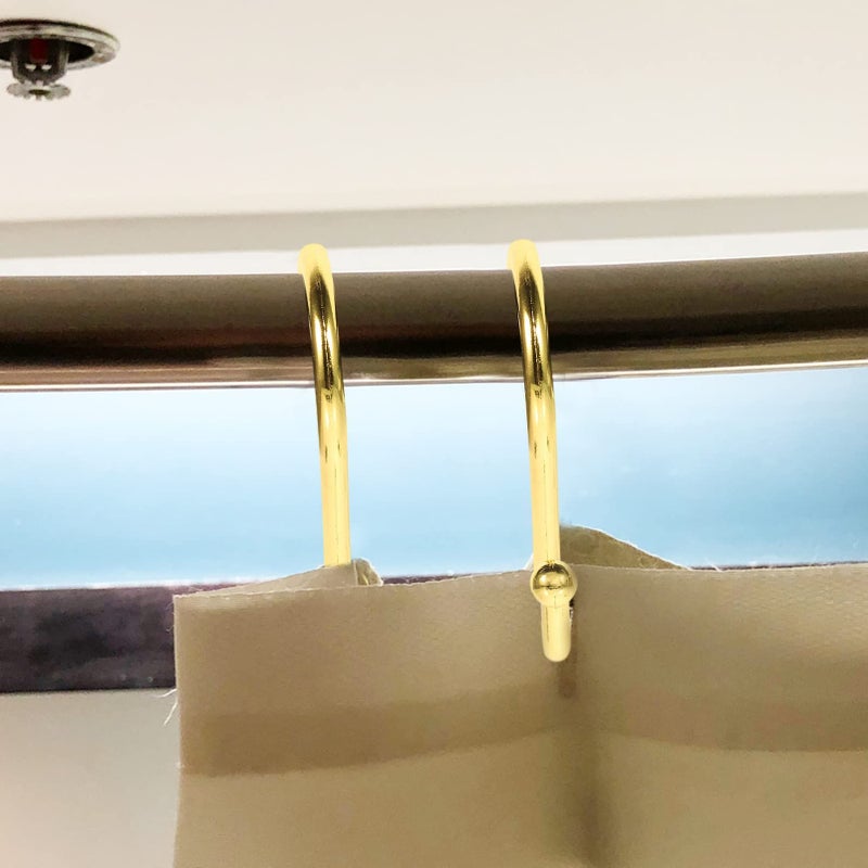 Golden 12 Pack Shower Rod Hook Hangers Zinc Alloy Shower Curtain Hooks Easy Install - Image 3