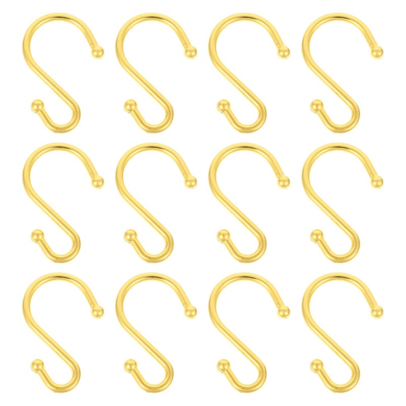 Golden 12 Pack Shower Rod Hook Hangers Zinc Alloy Shower Curtain Hooks Easy Install - Image 2