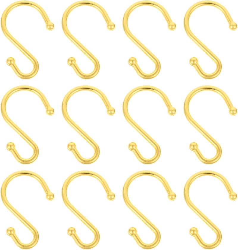 Golden 12 Pack Shower Rod Hook Hangers Zinc Alloy Shower Curtain Hooks Easy Install - Image 1