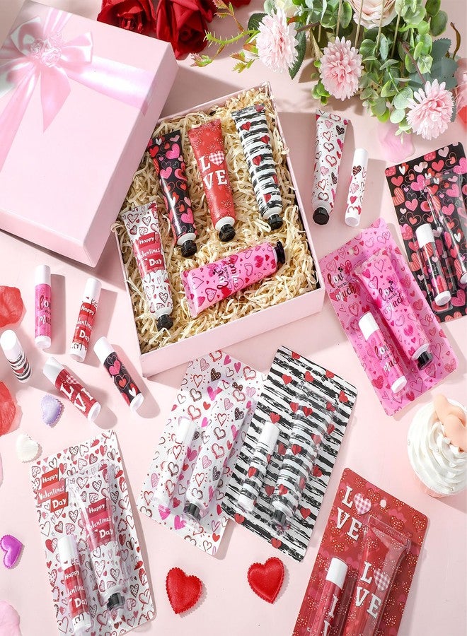 Loopeer 12 Sets Valentine's Day Hand Cream Lip Balm Bulk Gifts Galentine's Day Gift Valentine Party Favor Love Heart Mini Travel Size Moisturizing Hand Lotion for Women Coworker Teacher Nurse, 30 ml - Image 4