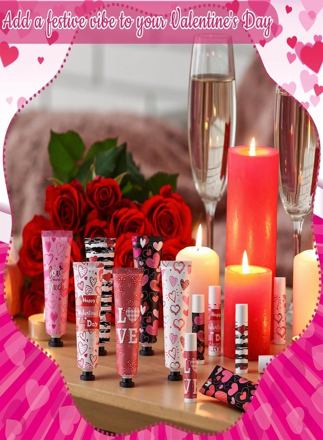 Loopeer 12 Sets Valentine's Day Hand Cream Lip Balm Bulk Gifts Galentine's Day Gift Valentine Party Favor Love Heart Mini Travel Size Moisturizing Hand Lotion for Women Coworker Teacher Nurse, 30 ml - Image 5