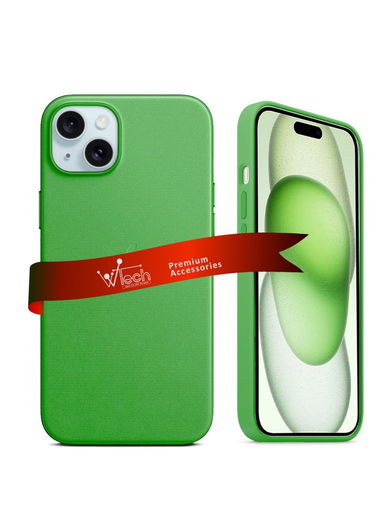 Wtech Soft Liquid Silicone Case Cover With MagSafe For Apple iPhone 15 2023 Neon Green - Image 1