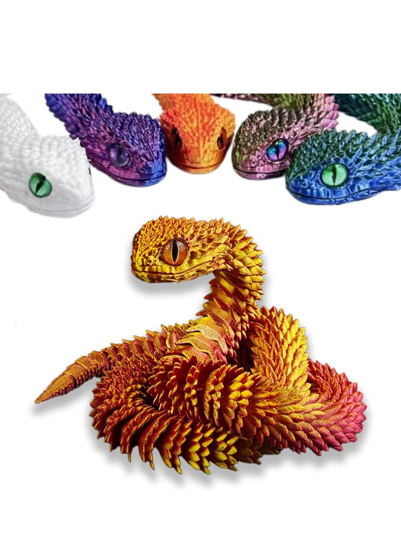 60 cm 3D Printed Animals-Snake Viper - 3D Printed Snake, Stress Relief Toy, Perfect for Home and Office Decor, Ideal for Collectors and Fidget Enthusiasts  - Image 1