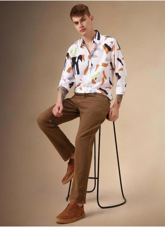 Dennis Lingo Abstract Printed Regular Fit Casual Shirt by Styli  - Image 3