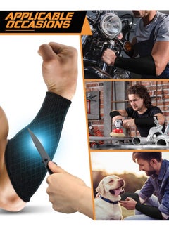 Geyoga Geyoga 2 Pairs Cut Resistant Sleeve Arm Protection Sleeves Level 5 Protection Safety Protective Sleeves for Men Women (Black, 9.45 x 4.72 Inches)  - Image 5