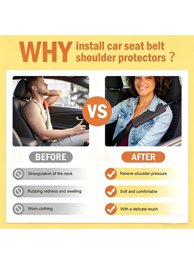 JAVMOO Seat Belt Pads Leather Seat Belt Covers More Comfort Driving Cushion Helps Protect Your Neck and Shoulders Suit for Car, Truck, SUV, Airplane,Camera Backpack Straps-2Pcs - Image 5