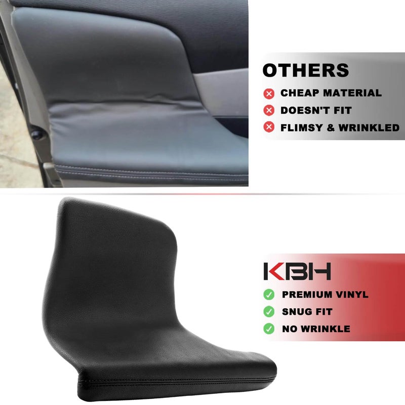KBH غطاء بديل لذراع باب السيارة KBH لسيارة هوندا أوديسي 2011-2017، جلد فينيل، استبدال غلاف ذراع الباب، مقاوم للخدش، 1 زوج، أسود (جزء جلد فقط) - Image 5
