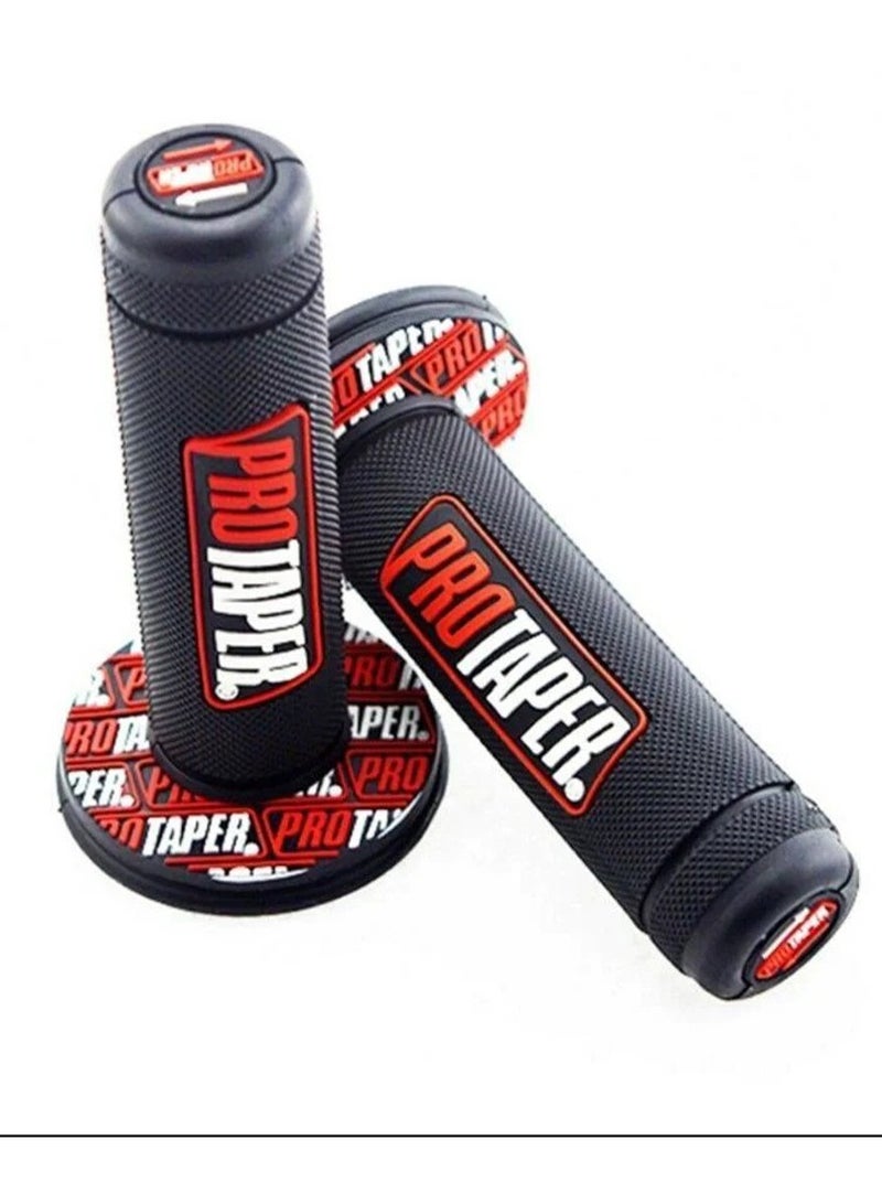 Pro Tapes زوج من مقبضات اليد من هلام المطاط لمقود الدراجة النارية، أحمر وأسود - Image 4