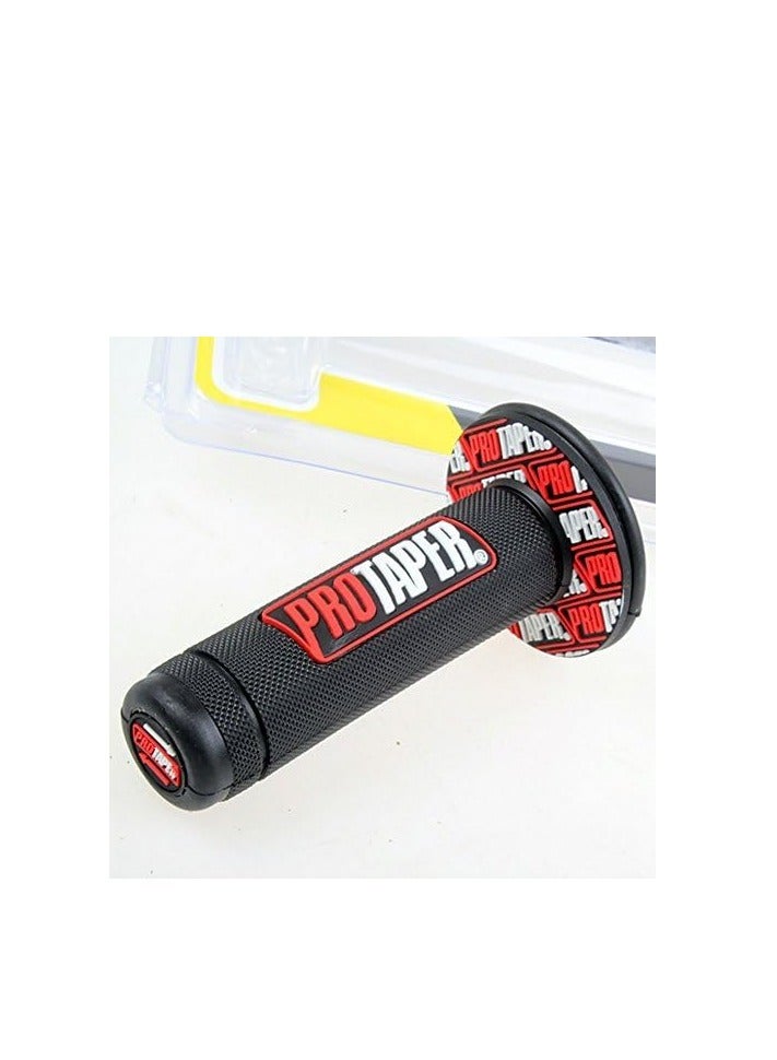 Pro Tapes زوج من مقبضات اليد من هلام المطاط لمقود الدراجة النارية، أحمر وأسود - Image 3